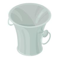 Garbage bucket icon, isometric style vector