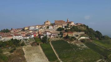 La Morra aerial view and vineyard in Langhe, Piedmont video