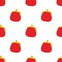 Retro red purse pattern seamless vector