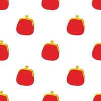 Retro red purse pattern seamless vector