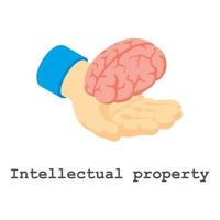 Intellectual property icon, isometric style vector