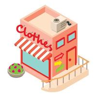 Clothes shop icon, isometric style vector