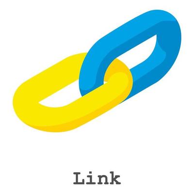 Link icon, isometric style