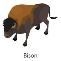 icono de bisonte, estilo isométrico vector