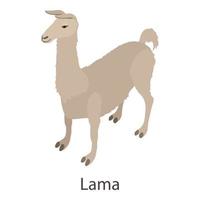 icono de lama, estilo isométrico vector