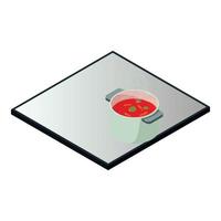 Induction cooker icon, isometric style vector