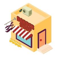 Barber shop icon, isometric style vector