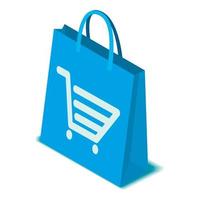 Shopping bag icon, isometric style vector