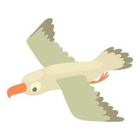 Gull icon, cartoon style vector