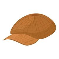 Peaked cap icon, cartoon style vector