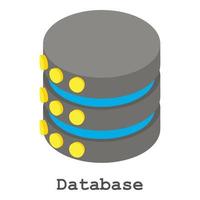 Database icon, isometric style vector