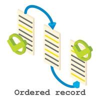 Ordered record icon, isometric style vector