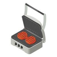 Grill icon, isometric style vector