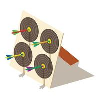 Sport target icon, isometric style vector