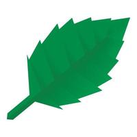 Origami leaf icon, cartoon style vector