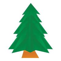 Origami spruce icon, cartoon style vector