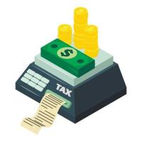 Tax machine icon, isometric style vector