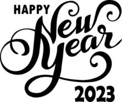 2023 Happy New Year text logo design. Number 2023 design template. 2023 collection vector