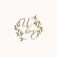 UE initial wedding monogram logo vector