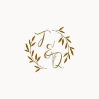 TQ initial wedding monogram logo vector