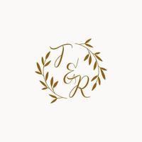 TR initial wedding monogram logo vector