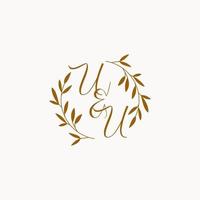 UU initial wedding monogram logo vector