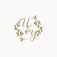 UY initial wedding monogram logo vector