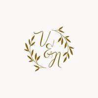 VN initial wedding monogram logo vector