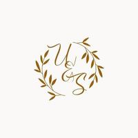 US initial wedding monogram logo vector