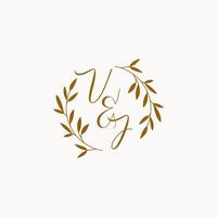 VJ initial wedding monogram logo vector