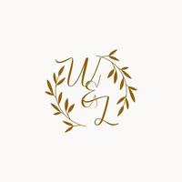 WL initial wedding monogram logo vector