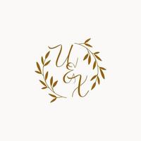 UX initial wedding monogram logo vector