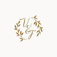 VF initial wedding monogram logo vector