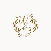 WZ initial wedding monogram logo vector