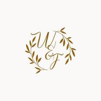 WF initial wedding monogram logo vector