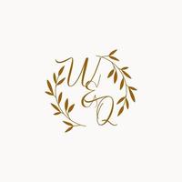 WQ initial wedding monogram logo vector