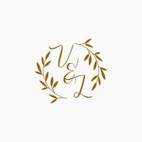 VL initial wedding monogram logo vector