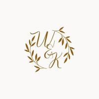 WK initial wedding monogram logo vector