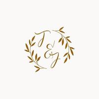 TJ initial wedding monogram logo vector