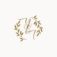 YI initial wedding monogram logo vector