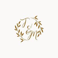 TM initial wedding monogram logo vector