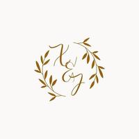 XJ initial wedding monogram logo vector
