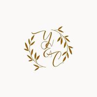 YC initial wedding monogram logo vector