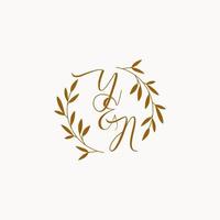 YN initial wedding monogram logo vector