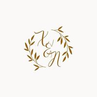 XN initial wedding monogram logo vector