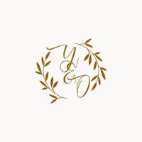 YO initial wedding monogram logo vector