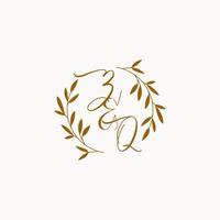 ZQ initial wedding monogram logo vector