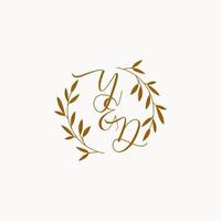 YD initial wedding monogram logo vector