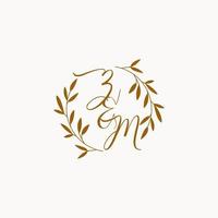 ZM initial wedding monogram logo vector