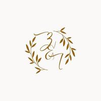 ZI initial wedding monogram logo vector